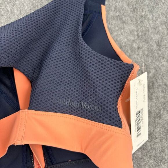 Outdoor Voices Powerhouse Sports Bra Front Zip Melon Dark Sky Blue S/M C Cup - Picture 9 of 10